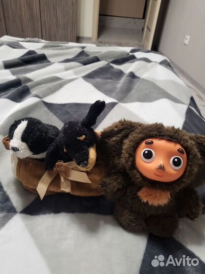 Мягкие игрушки (мишка, чебурашка, кот, лось)