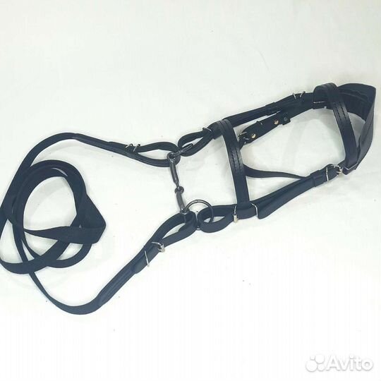 Уздечка для пони +повод +железо, новая, кожа