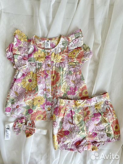 Летний костюм для девочки 80 H&M новый