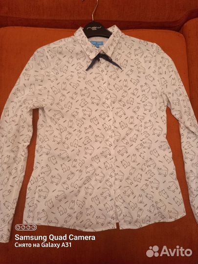 Блузка белая для девочек 164