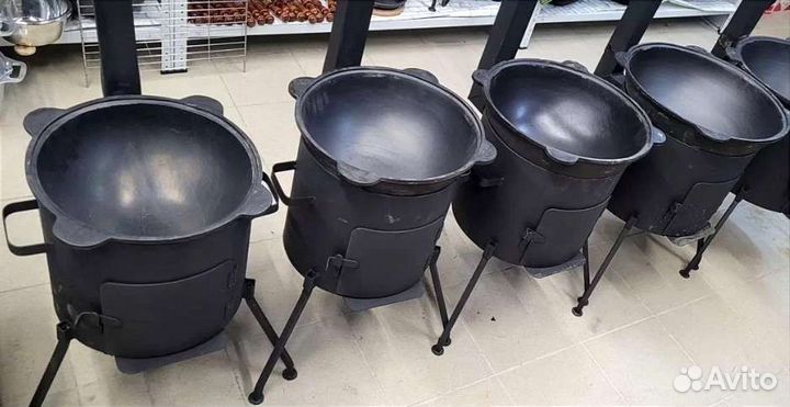 Печь для казана и казан чугунный