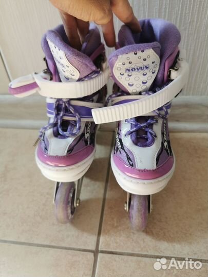 Роликовые коньки детские раздвижные, размер 25-28
