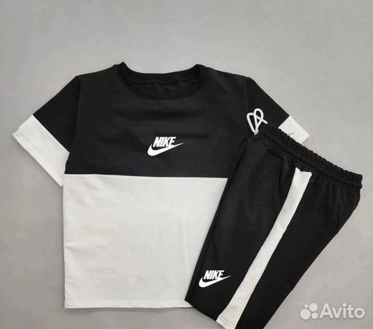 Детский спортивный костюм новый черно белый Nike