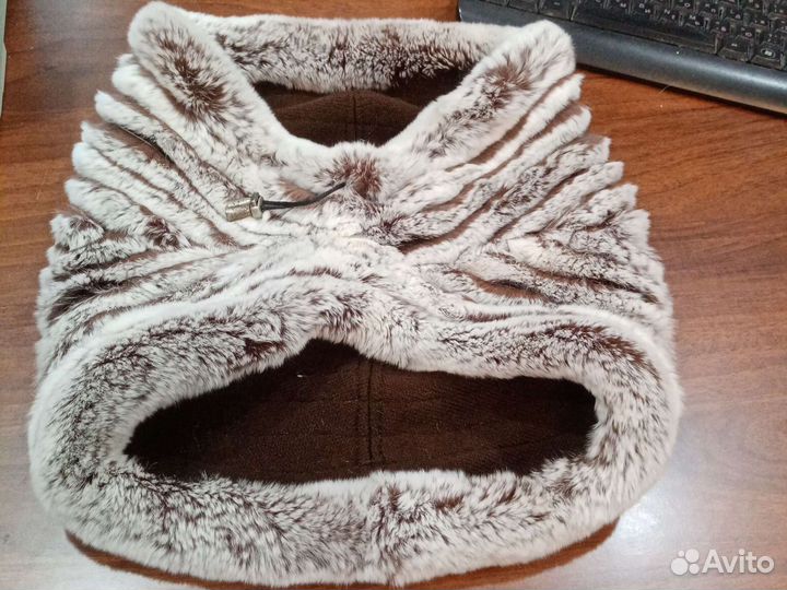 Головной убор из кролика шиншилого стриженног