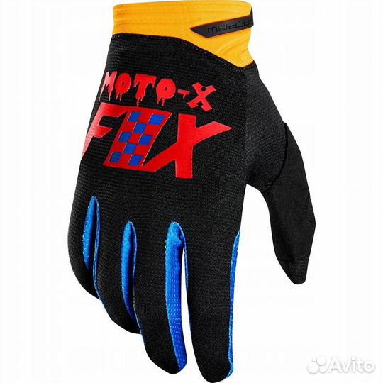 Перчатки fox dirtpaw moto-x сине-жёлтые