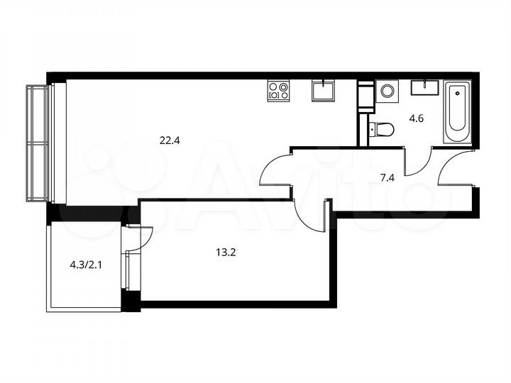 2-к. квартира, 49,8 м², 9/17 эт.