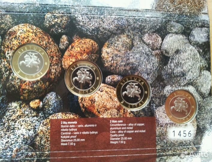 Литва 2 лита 2013г proof В буклете.4шт