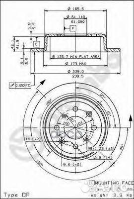 08.5719.10 Диск тормозной honda civic 1.6 89-01