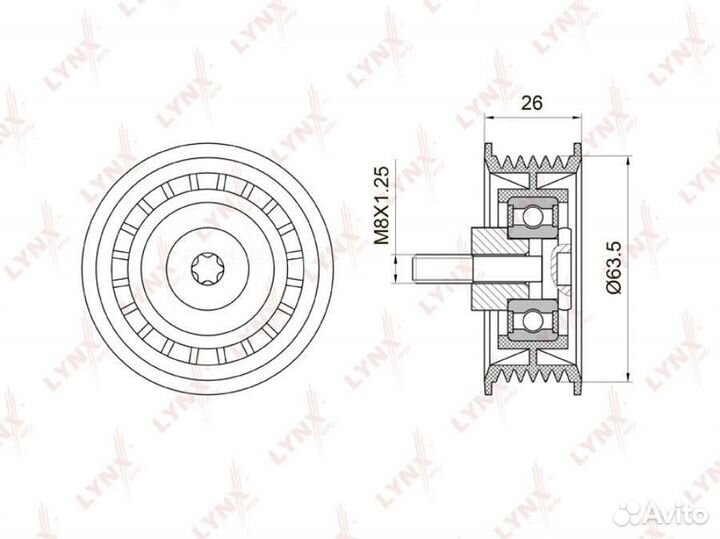 Lynxauto PB-7029 Ролик обводной приводного ремня