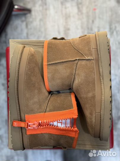 Угги UGG classic mini zipper tape logo