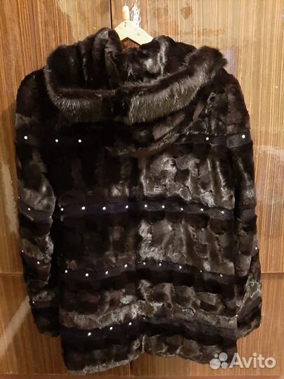 Полушубок норковая с капюшоном