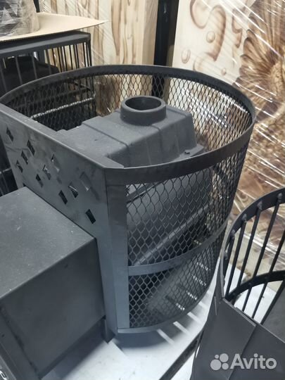 Чугунная печь для бани, большая сетка для камней
