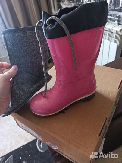 Сапожки резиновые для девочки 28