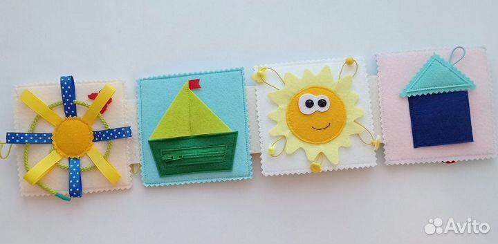 Развивающая книжка раскладушка из фетра 0+