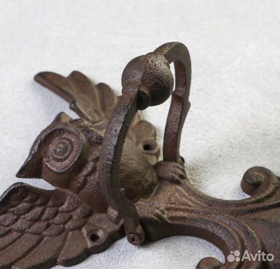 Дверная ручка молоток Сова чугун