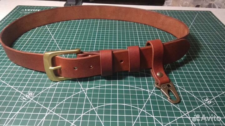 Кожаный ремень,мужской, ручной работы