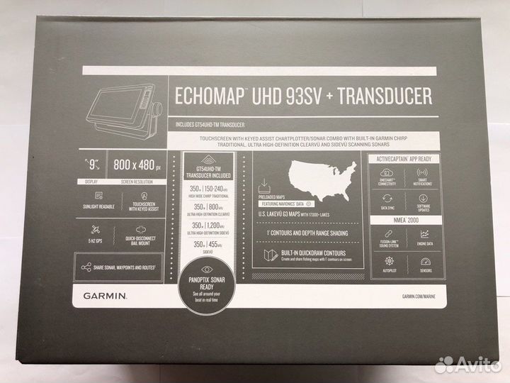 Эхолот Garmin echomap UHD 93sv без датчика