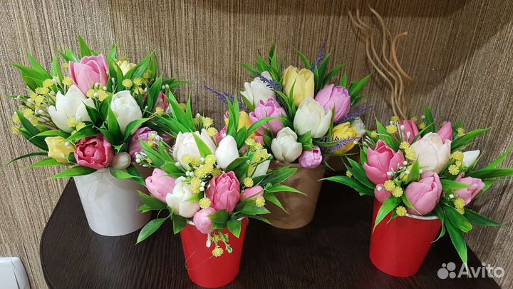 Букет тюльпанов из мыла