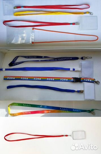 Бейджи и шнурки с карабинами для них
