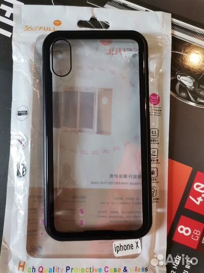 Чехол на iPhone X металлический, магнитный