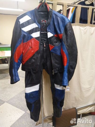 Мото комбинезон раздельный кожаный