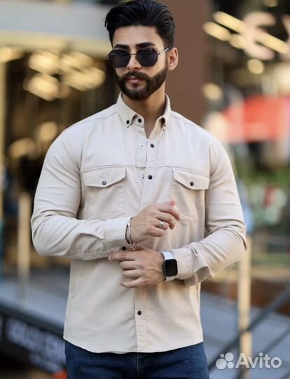 Джинсовая рубашка мужская