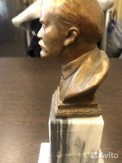 Бюст Ленина Бронза Мрамор 1955г. Оригинал