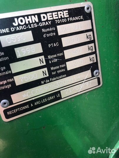 Пресс-подборщик John Deere 590, 1998