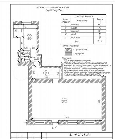 Свободного назначения, 91 м²