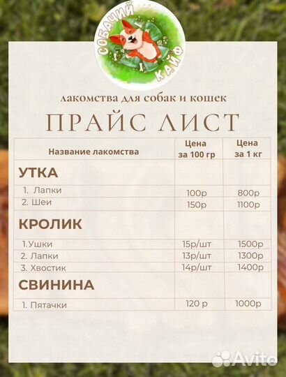 Лакомства для собак