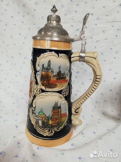 Изумительная коллекционная пивная кружка с крышкой