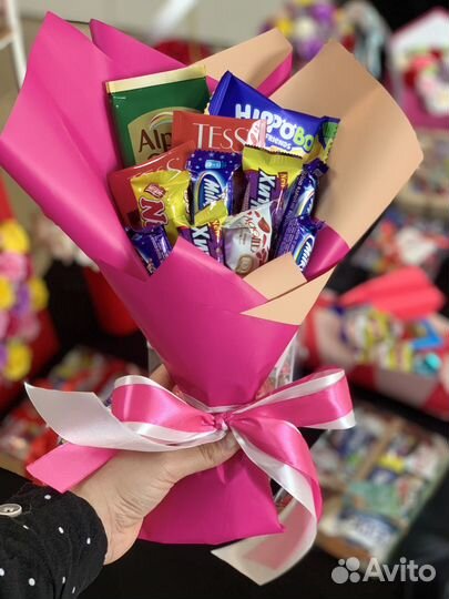 Сладкие букеты из конфет