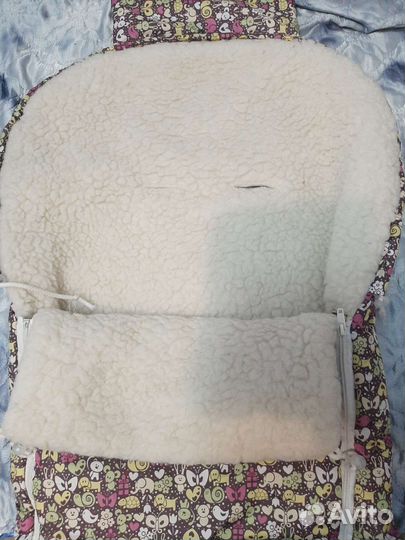 Меховой конверт в коляску овчина