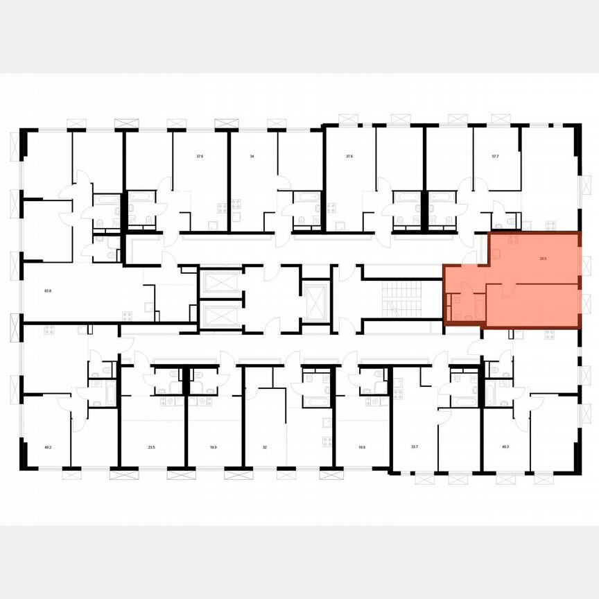 1-к. квартира, 39,5 м², 19/24 эт.