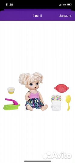 Кукла говорящая hasbro baby alive макароны