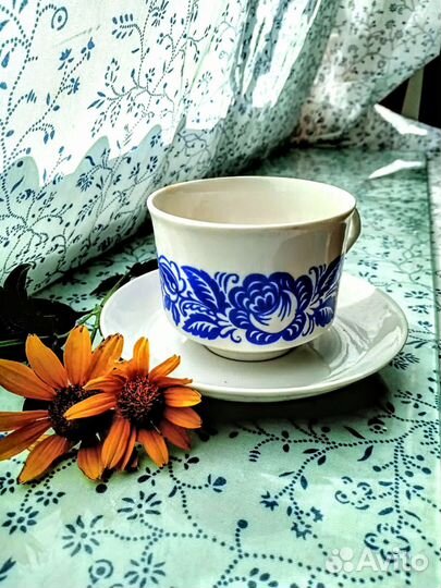 Чашка с блюдцем В наборе 6 шт. дулево +2 в подарок