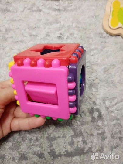 Деревянные пазлы, книги, кубик, музык. планшет