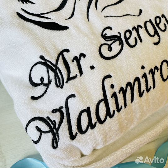 Мужскойименной халат с вышивкой Тигр на заказ