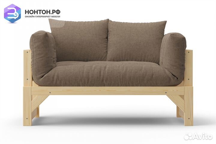 Диван кушетка Амбер рогожка коричневая