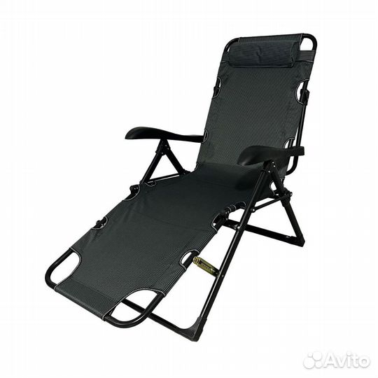 Шезлонг раскладушка 180х67 см (серый)