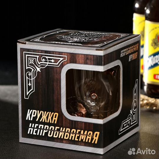 Кружка «Непробиваемая», под дерево, 3 пули, 500 мл