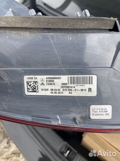 Задний фонарь mercedes w205 правый. (Оригинал)