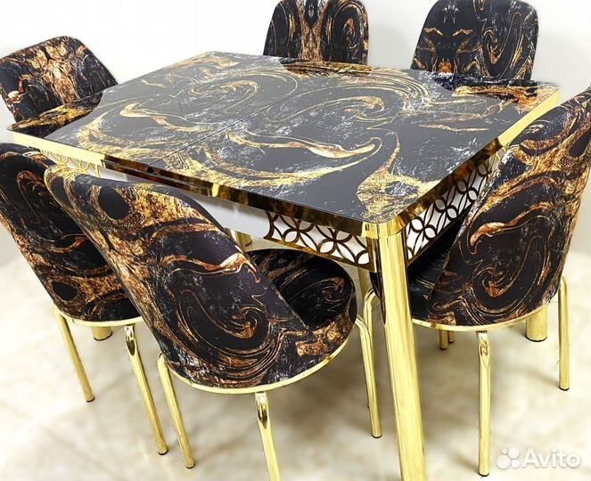 Кухонный стол и стулья 6 шт