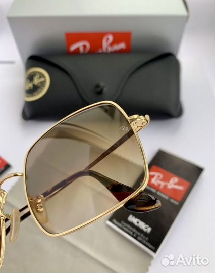 Очки ray ban square коричневые