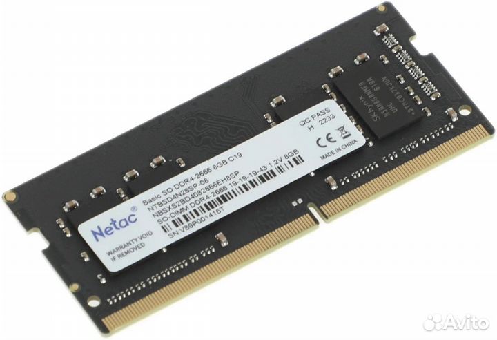 Netac Basic DDR4 8гб 2666мгц для ноутбуков SO-dimm