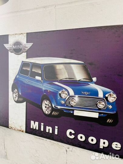 Декор на стену табличка Mini Cooper