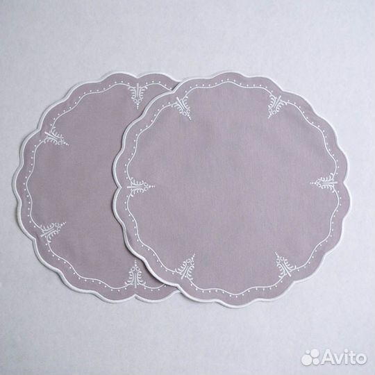 Плейсмат 008 (серый, белый, 65% хлопок 35% пэ, диа