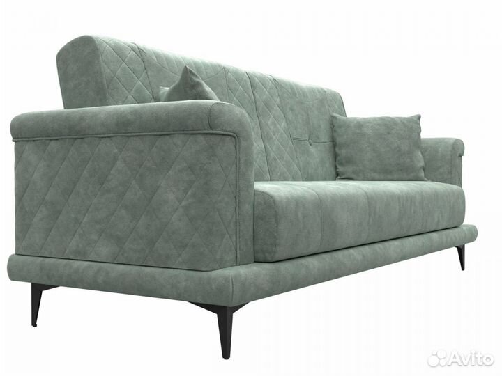 Диван прямой Неаполь, велюр, brut 08 зеленый