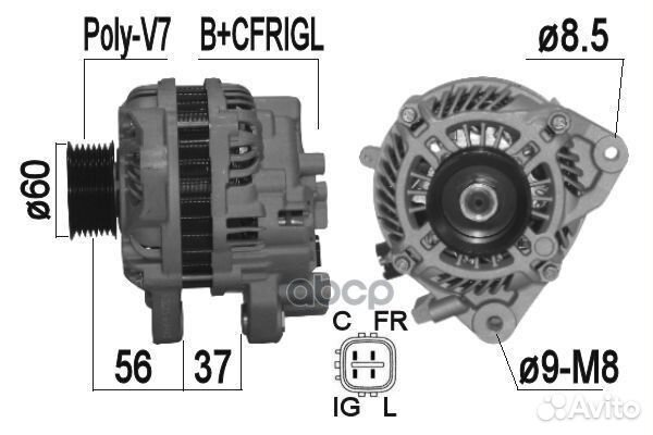 Генератор honda civic 1.8 05- 90A 209368 209368