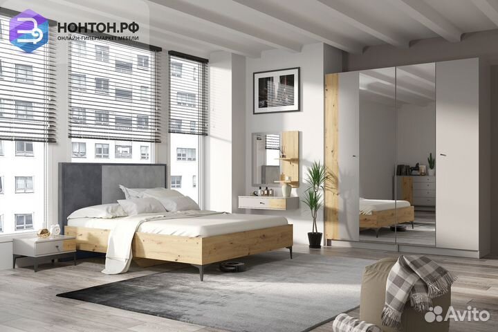Спальный гарнитур Ариан №2 холодный серый / дуб ар